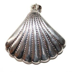 Sterling Silver Puffed Hollow Shell Pendant 10 Grams